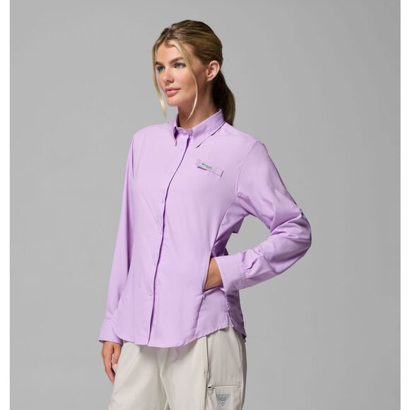 COLUMBIA Women's PFG Tamiami II Long Sleeve Shirt Purple S Small NWT Omni wick - Picture 2 of 6